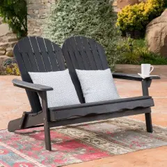 Christopher Knight Home Malibu Outdoor Acacia Wood Folding Adirondack Loveseat