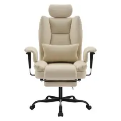 CAVINAS Adjustable Office Chair with High Backrest,Ergonomic Gaming Chair with Lumbar Support,Swivel Leather Desk Chair for Adult,Student