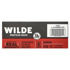 Wilde Brands Protein Chips, Barbeque, 8 Bags, 1.34 oz (38 g) Each