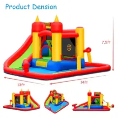 Costway Inflatable Water Slide Jumping Bounce House Bouncy Splash Park