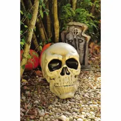 Fun World Halloween Giant Articulated Plastic Skull Decoration - White