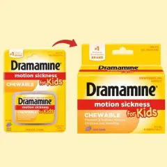 Dramamine Kids Chewable Motion Sickness Relief Tablets for Nausea, Dizziness & Vomiting - Grape -&nbsp; 8ct