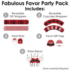 Big Dot of Happiness Jolly Santa Claus - Christmas Party Favors and Cupcake Kit - Fabulous Favor Party Pack - 100 Pieces