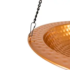 Sunnydaze Outdoor Hanging Bird Bath or Bird Feeder with Copper Finish and Hanging Chain - 12"