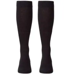 Memoi 2 Pair Solid Cotton Blend Graduated Compression Socks Black-Black 10-13