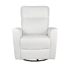 SECOND STORY HOME Soho Swivel Recliner Chair - White