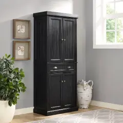 Seaside Kitchen Pantry Distressed Black - Crosley