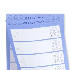 Yoobi SmileyWorld Undated Paper Set 7"x11" with Pencil Blue Smiley, School Supplies