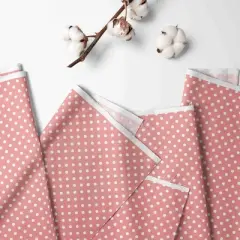 Bacati - Coral Pink Pin Dots 100 percent Cotton Universal Baby US Standard Crib or Toddler Bed Fitted Sheet