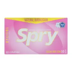 Spry Natural Bubblegum Sugar-Free Gum - Case of 20/10 ct
