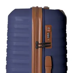 INFURNIC Bag And Luggage Sets Hard Shell Rolling Suitcase Set, 3 Piece Luggage with Wheels for Business Travel, Navy Blue, 21.46"*12.01"*30.51"