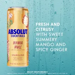 Absolut Mango Mule Sparkling Vodka Cocktail - 4pk/355ml Cans
