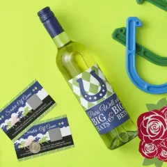 Big Dot of Happiness Kentucky Horse Derby - Horse Race Party Decorations for Women and Men - Wine Bottle Label Stickers - Set of 4