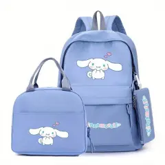 Paaaawaters Cinnamoroll Backpack Tote Bag Pencil Case 3-Piece Set Light Blue Cute Design