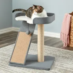 Two by Two San Marcos - Gray Cat Scratching Post Cat Furniture - 22.8 in. Tall