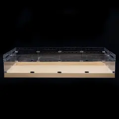 DOMETOUR 12 Pcs Acrylic Guinea Pig Cage Hamster Enclosure with Waterproof Kraft Paper Bottom Easy to Clean, Transparent