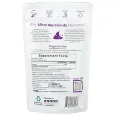 Micro Ingredients Melatonin, Strawberry, 20 mg, 400 Tablets