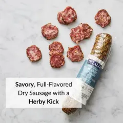 DeLallo Italian Herb Dry-Cured Sausage, 7 oz Stick, (3 Pack)