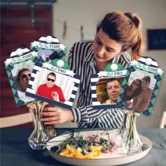 Big Dot of Happiness Par-Tee Time - Golf - Birthday or Retirement Party Picture Centerpiece Sticks - Photo Table Toppers - 15 Pieces