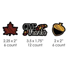 Big Dot of Happiness Give Thanks Paper Straw Decor - Thanksgiving Party Striped Decorative Straws - Set of 24