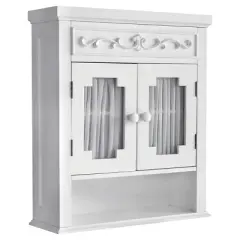 Lisbon Wall Cabinet White - Elegant Home Fashions