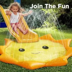 iPlay, iLearn Pool Wave Splash Pads for Toddlers 1-3, Kids Water Sprinkler, Baby Fun Outdoor Toys