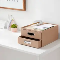 Canvas Drawers Light Brown - Brightroom&trade;: Desk & Office Organization, Polyester Canvas, , 6"x13"x9.875"