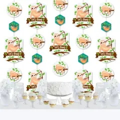 Big Dot of Happiness Let's Hang - Sloth - Baby Shower or Birthday Party DIY Dangler Backdrop - Hanging Vertical Decorations - 30 Pieces
