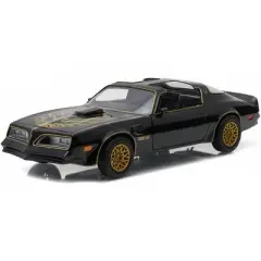 1977 Pontiac Firebird Trans Am T/A Starlite Black with Golden Eagle Hood and Stripes 1/24 Diecast Model Car by Greenlight