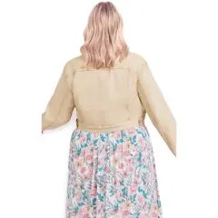 Women's Plus Size  Ava Denim Jacket - stone | AVEOLOGY