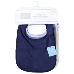 Hudson Baby Infant Boy Rayon from Bamboo Terry Bibs, Blue Yellow, One Size