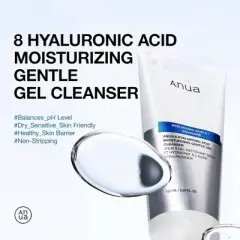 Anua 8 Hyaluronic Acid 8 + Squalane Moisturizing Gentle Gel Cleanser (5.07 oz) MADE IN KOREA | Facial Wash | Face Cleanse