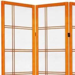 6 ft. Tall Canvas Double Cross Room Divider - Honey (4 Panels)