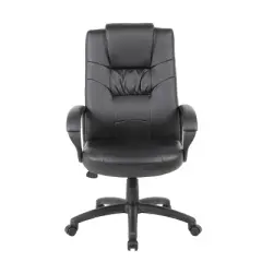 Executive High Back Leatherplus Chair Black - Boss Office Products