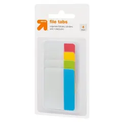 File Tabs 4 Pads 36ct Tabbed Multicolor - up&up&trade;: Removable Plastic Filing Accessories, 2"x1.5", Stationery, Office