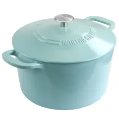 Martha Stewart Enameled Cast Iron 7 Quart Dutch Oven with Lid in Turquoise