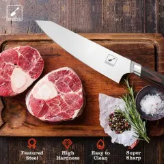 imarku Damascus Chef Knife, 8 Inch Japanese Kitchen Knife, Powder Steel Forged Super Sharp Knife for Collection, Chef's Knives, Best Gifts