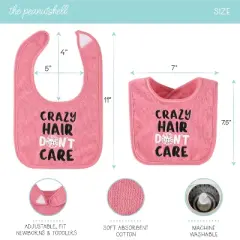 The Peanutshell Baby Girl Terry Bibs, 18 Pack for Feeding, Teething, or Drooling|Neutral Foods/Wild Child