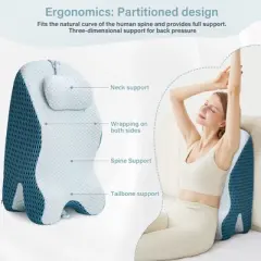 YEERSWAG One Piece Support Pillow Ergonomic Memory Foam Wedge Pillow Pad Cushion