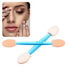 Unique Bargains Short Sponge Dual Sides Eye Shadow Makeup Brushes Applicator Blue 25 PCS