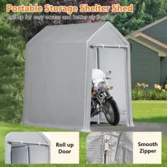 Portable Shed Outdoor Motorcycle Covers Storage Shelter,Heavy Duty Storage Shed,Waterproof Storage Tent Tarp Sheds with Roll-up Zipper Door