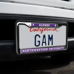 Northwestern University Alumni Logo Full Size Standard License Plate Metal Frame