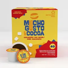 Mucho Gusto Milk Chocolate Hot Cocoa Flavored Pods,Compatible Keurig 2.0,40 Ct