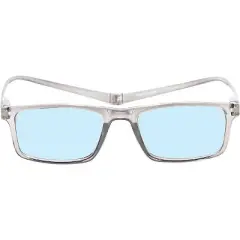 Magz Gramercy Magnetic Front Connecting Reading OR Blue Light Glasses OR Transition Photochromic in Matte Transparent Gray