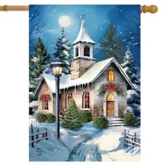 Briarwood Lane Winter Christmas House Flag 40x28 For Outdoor Holy Night For Christmas House Flag