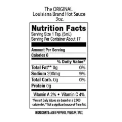 The Original Louisiana Brand Hot Sauce, 3.78 LT