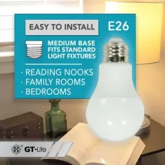 GT-Lite 10pk 800 Lumen 3000K 60W LED A19 Bulb Equivalent E26