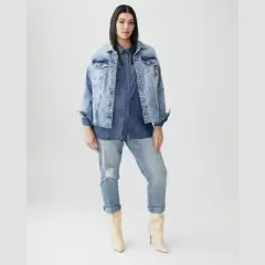 Molly & Isadora Women's Light Wash Denim Jacket