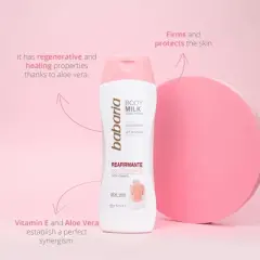 Babaria Firming Body Milk - Soothing and Smoothing Properties - Infused with Aloe Vera and Vitamin E - Suitable for All Skin Types - 16.6 oz