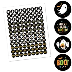 Big Dot of Happiness You've Been Booed - Ghost Halloween Party Round Candy Sticker Favors - Labels Fits Chocolate Candy (1 sheet of 108)